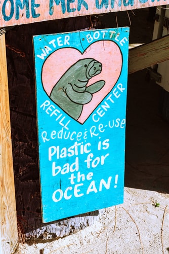 plastic is bad for the ocean sign